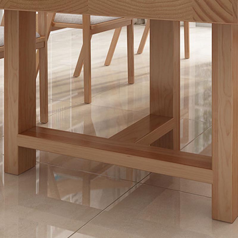 Contemporary Natural Wood Table Pine Rectangle Dining Table with Double Pedestal Clearhalo 'Dining Tables & Seating' 'Dining Tables' 'dining_table' 'furn' 'furn_dining_table' 'Furniture' 'furniture_dining_table' 'Kitchen & Dining Furniture' 'kitchen' 'kitchen_dining_table' 4954475