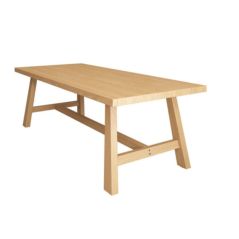 Contemporary Natural Wood Table Pine Rectangle Dining Table with Trestle Clearhalo 'Dining Tables & Seating' 'Dining Tables' 'dining_table' 'furn' 'furn_dining_table' 'Furniture' 'furniture_dining_table' 'Kitchen & Dining Furniture' 'kitchen' 'kitchen_dining_table' 4954491