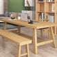 Contemporary Natural Wood Table Pine Rectangle Dining Table with Trestle Clearhalo 'Dining Tables & Seating' 'Dining Tables' 'dining_table' 'furn' 'furn_dining_table' 'Furniture' 'furniture_dining_table' 'Kitchen & Dining Furniture' 'kitchen' 'kitchen_dining_table' 4954495