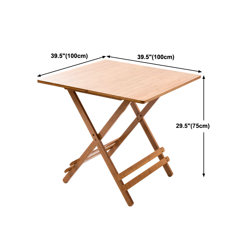 Contemporary Natural Wood Table Bamboo Home Dining Table with Pedestal Clearhalo 'Dining Tables & Seating' 'Dining Tables' 'dining_table' 'furn' 'furn_dining_table' 'Furniture' 'furniture_dining_table' 'Kitchen & Dining Furniture' 'kitchen' 'kitchen_dining_table' 4954526