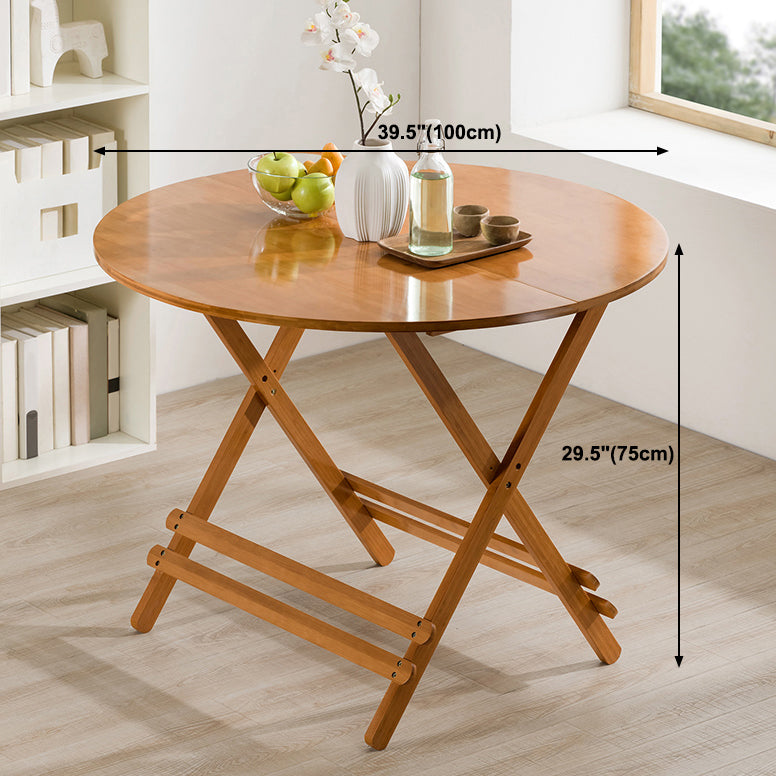 Contemporary Natural Wood Table Bamboo Home Dining Table with Pedestal Clearhalo 'Dining Tables & Seating' 'Dining Tables' 'dining_table' 'furn' 'furn_dining_table' 'Furniture' 'furniture_dining_table' 'Kitchen & Dining Furniture' 'kitchen' 'kitchen_dining_table' 4954529