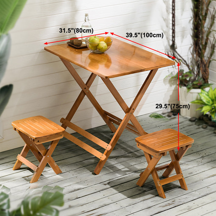 Contemporary Natural Wood Table Bamboo Home Dining Table with Pedestal Clearhalo 'Dining Tables & Seating' 'Dining Tables' 'dining_table' 'furn' 'furn_dining_table' 'Furniture' 'furniture_dining_table' 'Kitchen & Dining Furniture' 'kitchen' 'kitchen_dining_table' 4954532