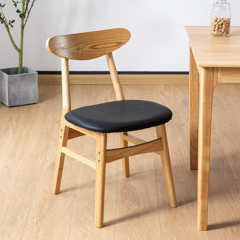 Wood Industrial Kitchen Dining Room Chair Open Back Side Chair Black 1 Piece Clearhalo 'Dining Chairs' 'Dining Tables & Seating' 'dining_chair' 'furn' 'furn_dining_chair' 'Furniture' 'furniture_dining_chair' 'Kitchen & Dining Furniture' 4954552