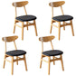 Wood Industrial Kitchen Dining Room Chair Open Back Side Chair Black 4 Piece Set Clearhalo 'Dining Chairs' 'Dining Tables & Seating' 'dining_chair' 'furn' 'furn_dining_chair' 'Furniture' 'furniture_dining_chair' 'Kitchen & Dining Furniture' 4954555