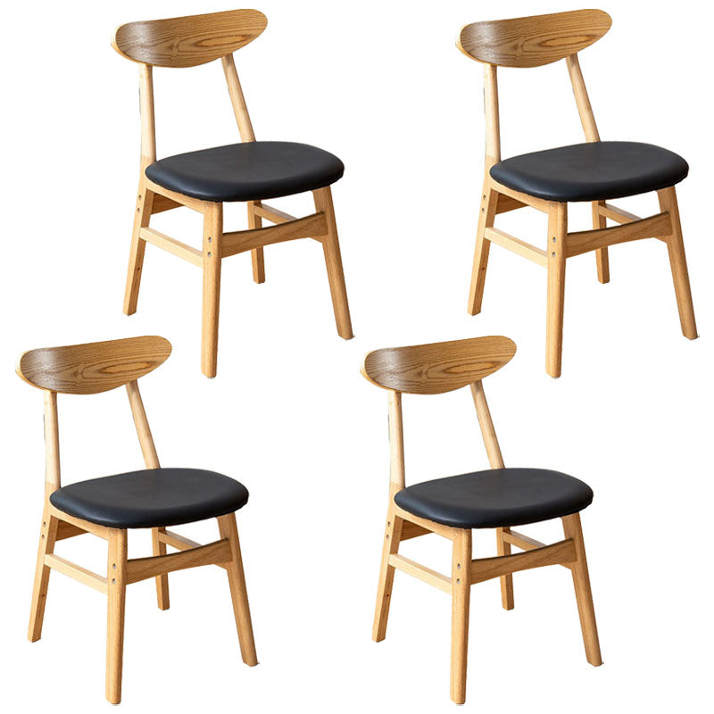 Wood Industrial Kitchen Dining Room Chair Open Back Side Chair Black 4 Piece Set Clearhalo 'Dining Chairs' 'Dining Tables & Seating' 'dining_chair' 'furn' 'furn_dining_chair' 'Furniture' 'furniture_dining_chair' 'Kitchen & Dining Furniture' 4954555