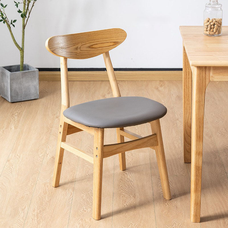 Wood Industrial Kitchen Dining Room Chair Open Back Side Chair Dark Gray 1 Piece Clearhalo 'Dining Chairs' 'Dining Tables & Seating' 'dining_chair' 'furn' 'furn_dining_chair' 'Furniture' 'furniture_dining_chair' 'Kitchen & Dining Furniture' 4954557