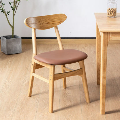 Wood Industrial Kitchen Dining Room Chair Open Back Side Chair Dark Coffee 1 Piece Clearhalo 'Dining Chairs' 'Dining Tables & Seating' 'dining_chair' 'furn' 'furn_dining_chair' 'Furniture' 'furniture_dining_chair' 'Kitchen & Dining Furniture' 4954564
