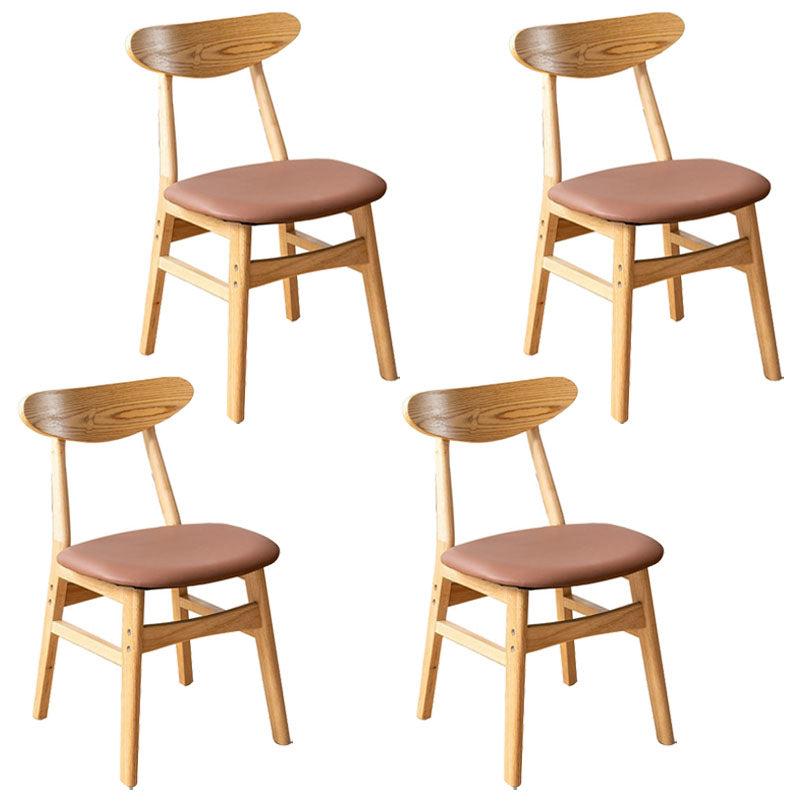 Wood Industrial Kitchen Dining Room Chair Open Back Side Chair Dark Coffee 4 Piece Set Clearhalo 'Dining Chairs' 'Dining Tables & Seating' 'dining_chair' 'furn' 'furn_dining_chair' 'Furniture' 'furniture_dining_chair' 'Kitchen & Dining Furniture' 4954568