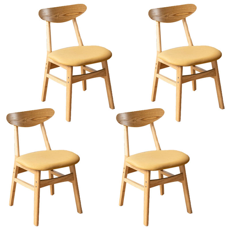 Wood Industrial Kitchen Dining Room Chair Open Back Side Chair Ginger 4 Piece Set Clearhalo 'Dining Chairs' 'Dining Tables & Seating' 'dining_chair' 'furn' 'furn_dining_chair' 'Furniture' 'furniture_dining_chair' 'Kitchen & Dining Furniture' 4954574
