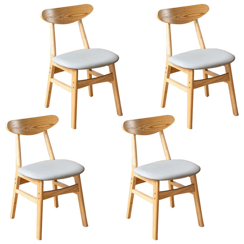 Wood Industrial Kitchen Dining Room Chair Open Back Side Chair Grey 4 Piece Set Clearhalo 'Dining Chairs' 'Dining Tables & Seating' 'dining_chair' 'furn' 'furn_dining_chair' 'Furniture' 'furniture_dining_chair' 'Kitchen & Dining Furniture' 4954583