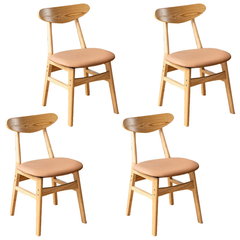 Wood Industrial Kitchen Dining Room Chair Open Back Side Chair Coffee 4 Piece Set Clearhalo 'Dining Chairs' 'Dining Tables & Seating' 'dining_chair' 'furn' 'furn_dining_chair' 'Furniture' 'furniture_dining_chair' 'Kitchen & Dining Furniture' 4954586