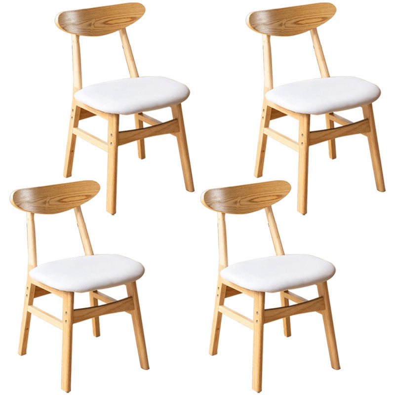 Wood Industrial Kitchen Dining Room Chair Open Back Side Chair Off-White 4 Piece Set Clearhalo 'Dining Chairs' 'Dining Tables & Seating' 'dining_chair' 'furn' 'furn_dining_chair' 'Furniture' 'furniture_dining_chair' 'Kitchen & Dining Furniture' 4954589