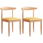 Contemporary Style Dining Open Back Chair Armless Chair with Metal Legs Natural Wood Yellow 2 Piece Set Clearhalo 'Dining Chairs' 'Dining Tables & Seating' 'dining_chair' 'furn' 'furn_dining_chair' 'Furniture' 'furniture_dining_chair' 'Kitchen & Dining Furniture' 4954593