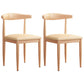 Contemporary Style Dining Open Back Chair Armless Chair with Metal Legs Natural Wood Almond 2 Piece Set Clearhalo 'Dining Chairs' 'Dining Tables & Seating' 'dining_chair' 'furn' 'furn_dining_chair' 'Furniture' 'furniture_dining_chair' 'Kitchen & Dining Furniture' 4954595
