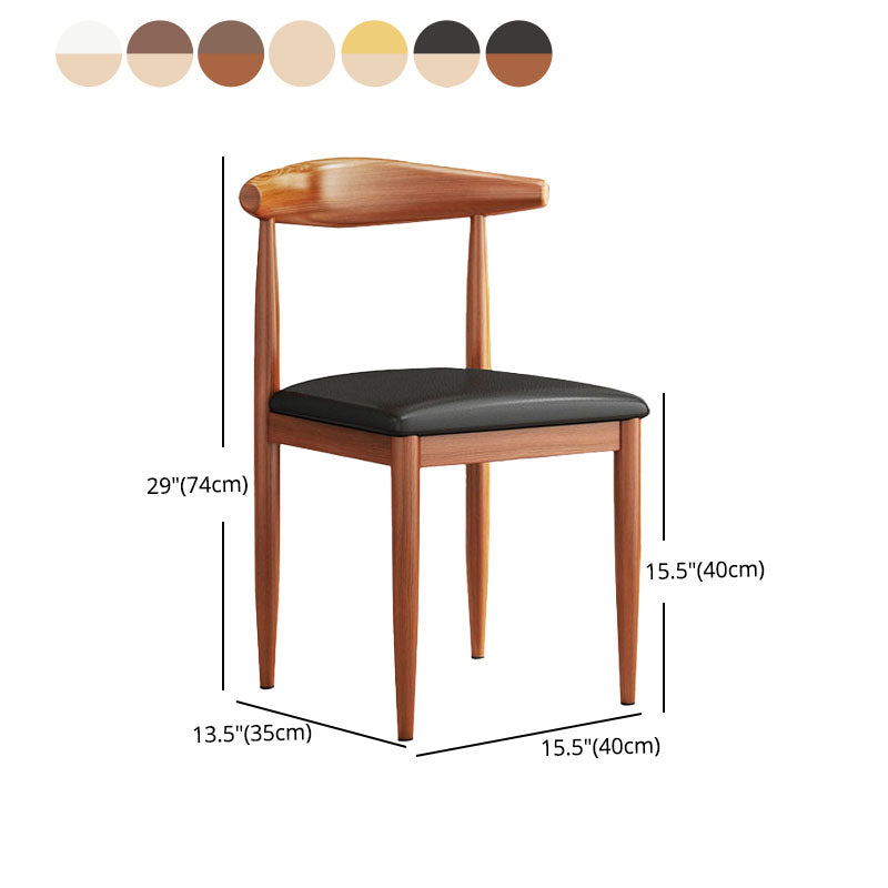 Contemporary Style Dining Open Back Chair Armless Chair with Metal Legs Clearhalo 'Dining Chairs' 'Dining Tables & Seating' 'dining_chair' 'furn' 'furn_dining_chair' 'Furniture' 'furniture_dining_chair' 'Kitchen & Dining Furniture' 4954607