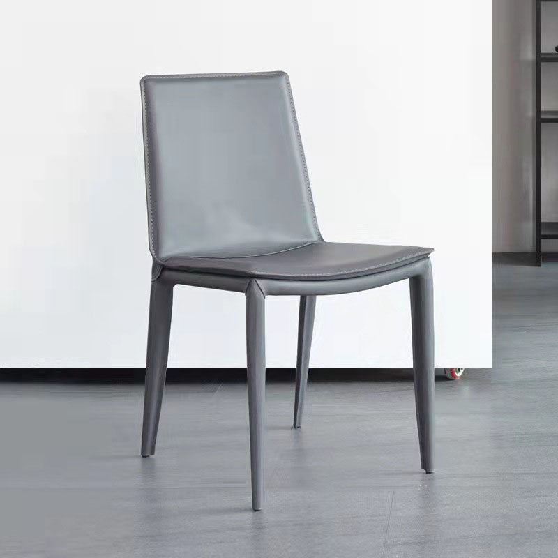 Contemporary Design Solid Back Chair for Home Armless Leather Dining Chairs Clearhalo 'Dining Chairs' 'Dining Tables & Seating' 'dining_chair' 'Furniture' 'furniture_dining_chair' 'Kitchen & Dining Furniture' 4954608