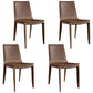 Contemporary Design Solid Back Chair for Home Armless Leather Dining Chairs Brown Set of 4 Clearhalo 'Dining Chairs' 'Dining Tables & Seating' 'dining_chair' 'Furniture' 'furniture_dining_chair' 'Kitchen & Dining Furniture' 4954617