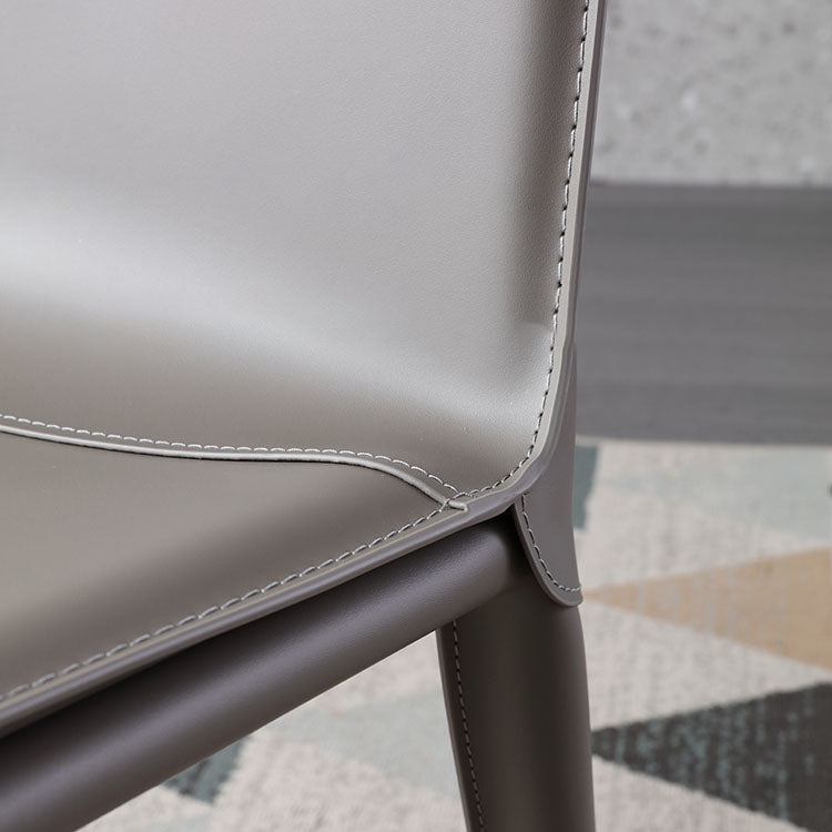 Contemporary Design Solid Back Chair for Home Armless Leather Dining Chairs Clearhalo 'Dining Chairs' 'Dining Tables & Seating' 'dining_chair' 'Furniture' 'furniture_dining_chair' 'Kitchen & Dining Furniture' 4954618