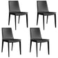Contemporary Design Solid Back Chair for Home Armless Leather Dining Chairs Black Set of 4 Clearhalo 'Dining Chairs' 'Dining Tables & Seating' 'dining_chair' 'Furniture' 'furniture_dining_chair' 'Kitchen & Dining Furniture' 4954620