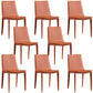 Contemporary Design Solid Back Chair for Home Armless Leather Dining Chairs Orange Set of 8 Clearhalo 'Dining Chairs' 'Dining Tables & Seating' 'dining_chair' 'Furniture' 'furniture_dining_chair' 'Kitchen & Dining Furniture' 4954626