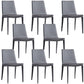 Contemporary Design Solid Back Chair for Home Armless Leather Dining Chairs Dark Gray Set of 8 Clearhalo 'Dining Chairs' 'Dining Tables & Seating' 'dining_chair' 'Furniture' 'furniture_dining_chair' 'Kitchen & Dining Furniture' 4954630