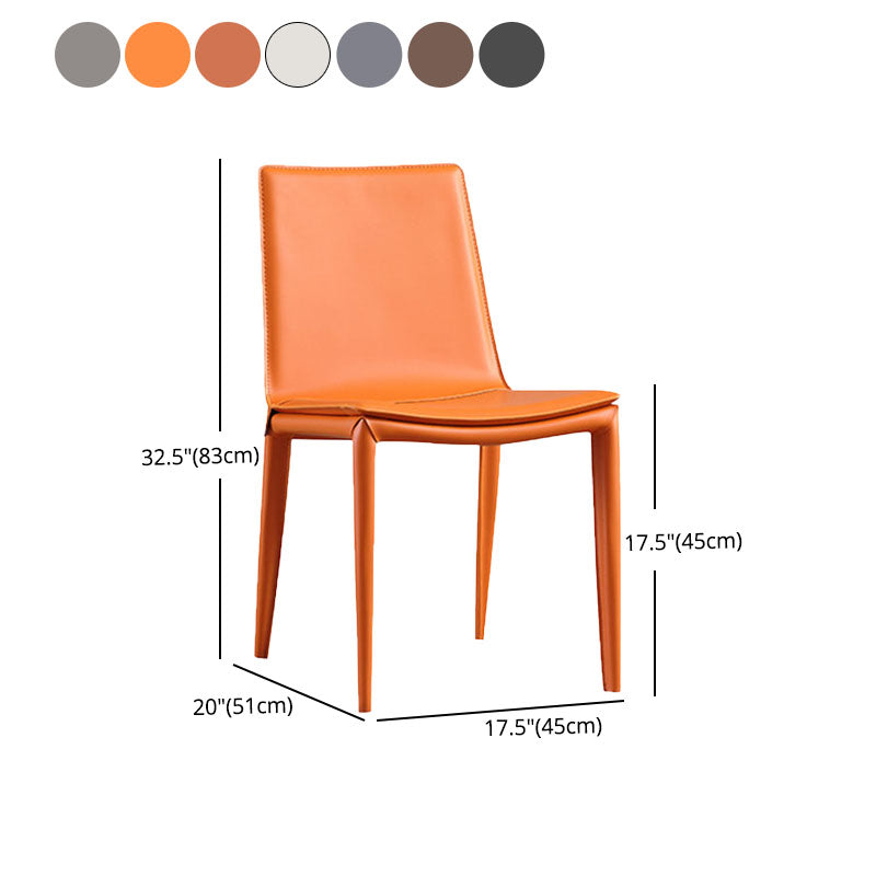 Contemporary Design Solid Back Chair for Home Armless Leather Dining Chairs Clearhalo 'Dining Chairs' 'Dining Tables & Seating' 'dining_chair' 'Furniture' 'furniture_dining_chair' 'Kitchen & Dining Furniture' 4954637