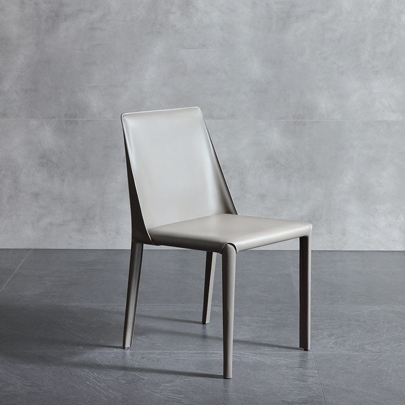 Modern Design Leather Dining Chairs for Home Solid Back Chair Clearhalo 'Dining Chairs' 'Dining Tables & Seating' 'dining_chair' 'Furniture' 'furniture_dining_chair' 'Kitchen & Dining Furniture' 4954638