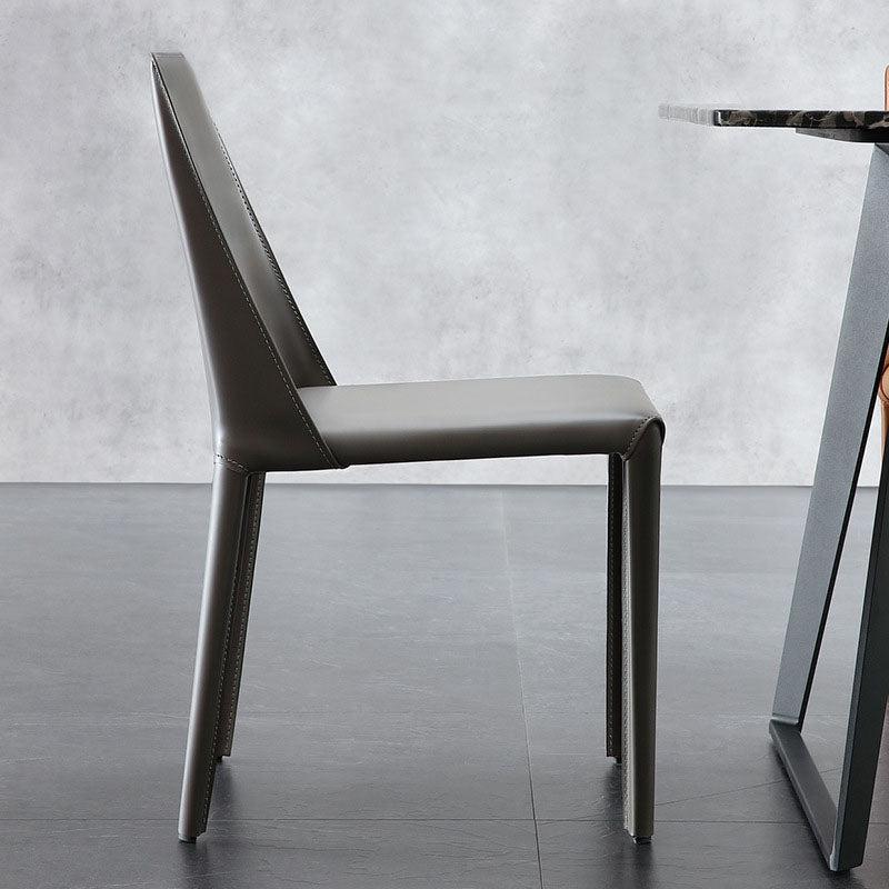 Modern Design Leather Dining Chairs for Home Solid Back Chair Clearhalo 'Dining Chairs' 'Dining Tables & Seating' 'dining_chair' 'Furniture' 'furniture_dining_chair' 'Kitchen & Dining Furniture' 4954643