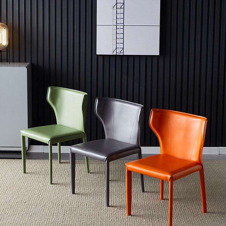 Contemporary Design Wingback Armless Dining Chair Leather Dining Chair Clearhalo 'Dining Chairs' 'Dining Tables & Seating' 'dining_chair' 'furn' 'furn_dining_chair' 'Furniture' 'furniture_dining_chair' 'Kitchen & Dining Furniture' 4954662