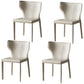 Contemporary Design Wingback Armless Dining Chair Leather Dining Chair Off-White 4 Piece Set Clearhalo 'Dining Chairs' 'Dining Tables & Seating' 'dining_chair' 'furn' 'furn_dining_chair' 'Furniture' 'furniture_dining_chair' 'Kitchen & Dining Furniture' 4954663