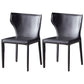 Contemporary Design Wingback Armless Dining Chair Leather Dining Chair Grey 2 Piece Set Clearhalo 'Dining Chairs' 'Dining Tables & Seating' 'dining_chair' 'furn' 'furn_dining_chair' 'Furniture' 'furniture_dining_chair' 'Kitchen & Dining Furniture' 4954667