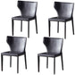 Contemporary Design Wingback Armless Dining Chair Leather Dining Chair Grey 4 Piece Set Clearhalo 'Dining Chairs' 'Dining Tables & Seating' 'dining_chair' 'furn' 'furn_dining_chair' 'Furniture' 'furniture_dining_chair' 'Kitchen & Dining Furniture' 4954670