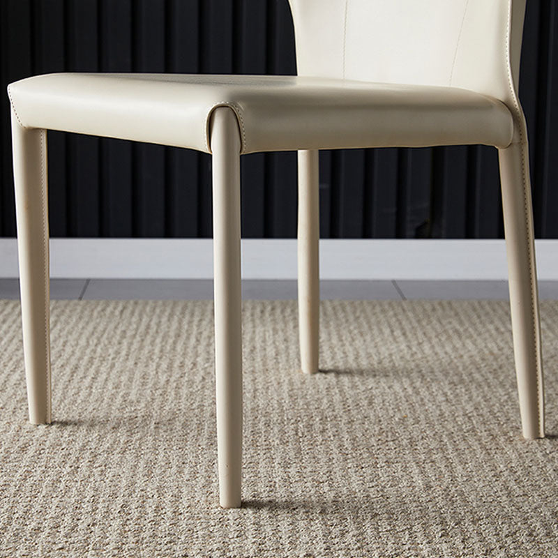 Contemporary Design Wingback Armless Dining Chair Leather Dining Chair Clearhalo 'Dining Chairs' 'Dining Tables & Seating' 'dining_chair' 'furn' 'furn_dining_chair' 'Furniture' 'furniture_dining_chair' 'Kitchen & Dining Furniture' 4954671