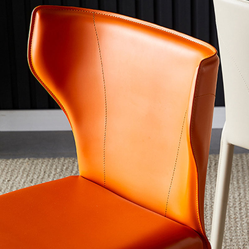 Contemporary Design Wingback Armless Dining Chair Leather Dining Chair Clearhalo 'Dining Chairs' 'Dining Tables & Seating' 'dining_chair' 'furn' 'furn_dining_chair' 'Furniture' 'furniture_dining_chair' 'Kitchen & Dining Furniture' 4954675