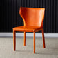 Contemporary Design Wingback Armless Dining Chair Leather Dining Chair Orange 1 Piece Clearhalo 'Dining Chairs' 'Dining Tables & Seating' 'dining_chair' 'furn' 'furn_dining_chair' 'Furniture' 'furniture_dining_chair' 'Kitchen & Dining Furniture' 4954677