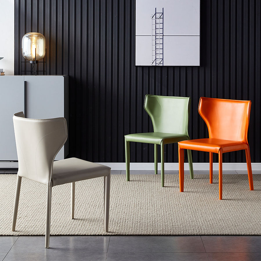 Contemporary Design Wingback Armless Dining Chair Leather Dining Chair Clearhalo 'Dining Chairs' 'Dining Tables & Seating' 'dining_chair' 'furn' 'furn_dining_chair' 'Furniture' 'furniture_dining_chair' 'Kitchen & Dining Furniture' 4954678