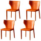Contemporary Design Wingback Armless Dining Chair Leather Dining Chair Orange 4 Piece Set Clearhalo 'Dining Chairs' 'Dining Tables & Seating' 'dining_chair' 'furn' 'furn_dining_chair' 'Furniture' 'furniture_dining_chair' 'Kitchen & Dining Furniture' 4954681