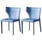Contemporary Design Wingback Armless Dining Chair Leather Dining Chair Light Blue 2 Piece Set Clearhalo 'Dining Chairs' 'Dining Tables & Seating' 'dining_chair' 'furn' 'furn_dining_chair' 'Furniture' 'furniture_dining_chair' 'Kitchen & Dining Furniture' 4954686