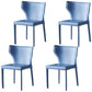 Contemporary Design Wingback Armless Dining Chair Leather Dining Chair Light Blue 4 Piece Set Clearhalo 'Dining Chairs' 'Dining Tables & Seating' 'dining_chair' 'furn' 'furn_dining_chair' 'Furniture' 'furniture_dining_chair' 'Kitchen & Dining Furniture' 4954687