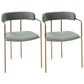 Fabric Glam Style Arm Chair Open Back Dining Chair for Dining Room Grey 2 Piece Set Clearhalo 'Dining Chairs' 'Dining Tables & Seating' 'dining_chair' 'furn' 'furn_dining_chair' 'Furniture' 'furniture_dining_chair' 'Kitchen & Dining Furniture' 4954690