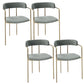 Fabric Glam Style Arm Chair Open Back Dining Chair for Dining Room Grey 4 Piece Set Clearhalo 'Dining Chairs' 'Dining Tables & Seating' 'dining_chair' 'furn' 'furn_dining_chair' 'Furniture' 'furniture_dining_chair' 'Kitchen & Dining Furniture' 4954692