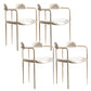 Fabric Glam Style Arm Chair Open Back Dining Chair for Dining Room White 4 Piece Set Clearhalo 'Dining Chairs' 'Dining Tables & Seating' 'dining_chair' 'furn' 'furn_dining_chair' 'Furniture' 'furniture_dining_chair' 'Kitchen & Dining Furniture' 4954698