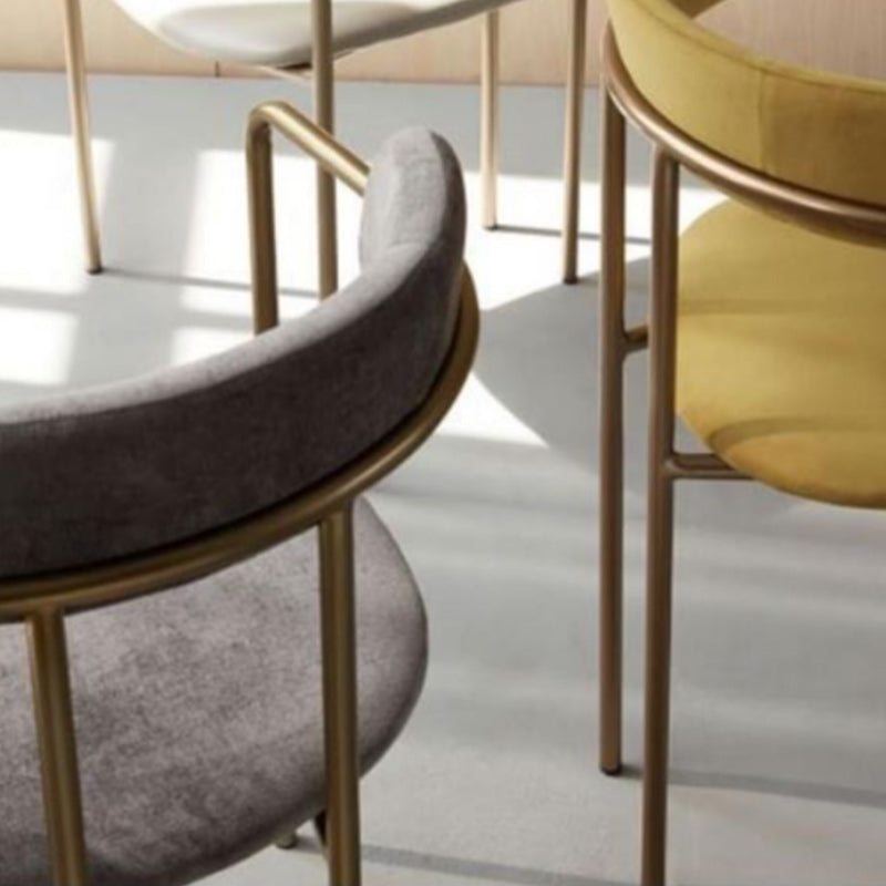 Fabric Glam Style Arm Chair Open Back Dining Chair for Dining Room Clearhalo 'Dining Chairs' 'Dining Tables & Seating' 'dining_chair' 'furn' 'furn_dining_chair' 'Furniture' 'furniture_dining_chair' 'Kitchen & Dining Furniture' 4954701