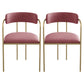 Fabric Glam Style Arm Chair Open Back Dining Chair for Dining Room Pink 2 Piece Set Clearhalo 'Dining Chairs' 'Dining Tables & Seating' 'dining_chair' 'furn' 'furn_dining_chair' 'Furniture' 'furniture_dining_chair' 'Kitchen & Dining Furniture' 4954702