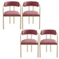 Fabric Glam Style Arm Chair Open Back Dining Chair for Dining Room Pink 4 Piece Set Clearhalo 'Dining Chairs' 'Dining Tables & Seating' 'dining_chair' 'furn' 'furn_dining_chair' 'Furniture' 'furniture_dining_chair' 'Kitchen & Dining Furniture' 4954703