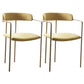 Fabric Glam Style Arm Chair Open Back Dining Chair for Dining Room Yellow 2 Piece Set Clearhalo 'Dining Chairs' 'Dining Tables & Seating' 'dining_chair' 'furn' 'furn_dining_chair' 'Furniture' 'furniture_dining_chair' 'Kitchen & Dining Furniture' 4954707