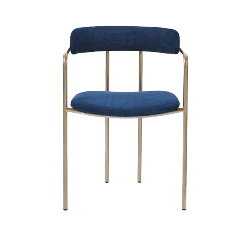 Fabric Glam Style Arm Chair Open Back Dining Chair for Dining Room Blue 1 Piece Clearhalo 'Dining Chairs' 'Dining Tables & Seating' 'dining_chair' 'furn' 'furn_dining_chair' 'Furniture' 'furniture_dining_chair' 'Kitchen & Dining Furniture' 4954709