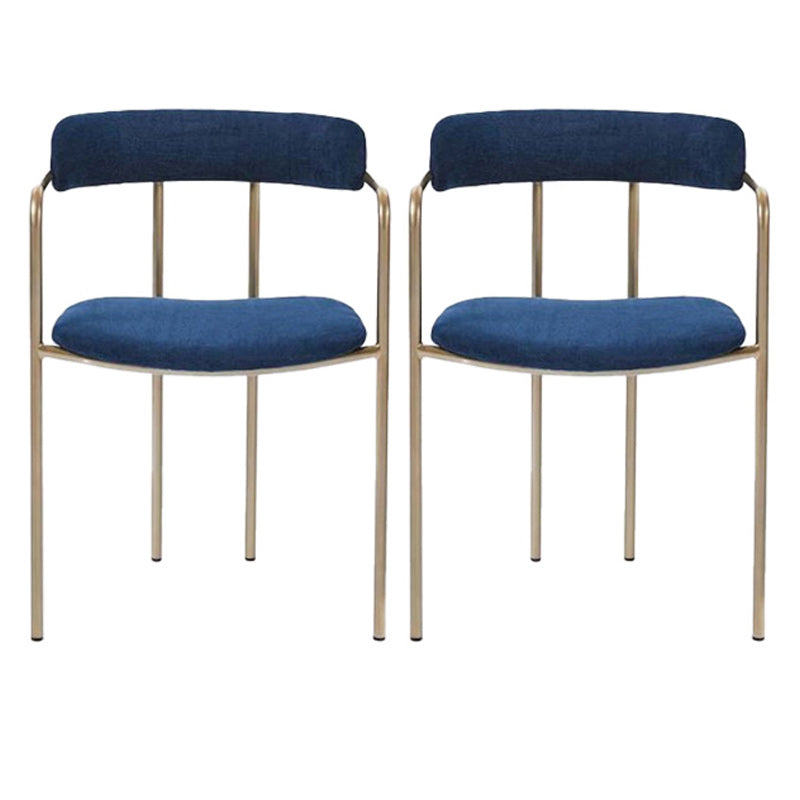 Fabric Glam Style Arm Chair Open Back Dining Chair for Dining Room Blue 2 Piece Set Clearhalo 'Dining Chairs' 'Dining Tables & Seating' 'dining_chair' 'furn' 'furn_dining_chair' 'Furniture' 'furniture_dining_chair' 'Kitchen & Dining Furniture' 4954710