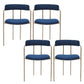 Fabric Glam Style Arm Chair Open Back Dining Chair for Dining Room Blue 4 Piece Set Clearhalo 'Dining Chairs' 'Dining Tables & Seating' 'dining_chair' 'furn' 'furn_dining_chair' 'Furniture' 'furniture_dining_chair' 'Kitchen & Dining Furniture' 4954711