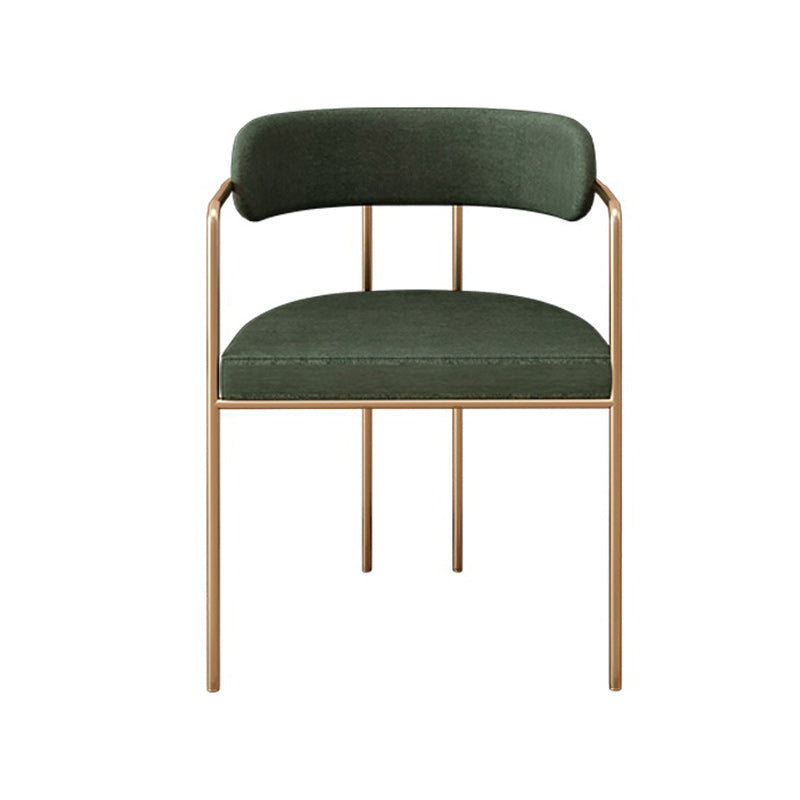 Fabric Glam Style Arm Chair Open Back Dining Chair for Dining Room Green 1 Piece Clearhalo 'Dining Chairs' 'Dining Tables & Seating' 'dining_chair' 'furn' 'furn_dining_chair' 'Furniture' 'furniture_dining_chair' 'Kitchen & Dining Furniture' 4954712